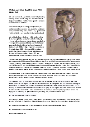 A preview of a PDF biography for Benham, Jack Elkan David